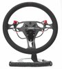 PMO-CB ProMod Drag Racing Steering Wheel [13 in. Diameter] Black Suede w/Red Stripe, Includes Button Kit