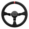 S14-CV Stock 14 Oval Racing Steering Wheel [13.7 in. Diameter] Black Suede w/Red Stripe