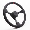 S15-GA Stock 15 Oval Racing Steering Wheel [15 in. Diameter] Black Suede w/Red Stripe - image 2