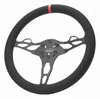 VLB-PV Velox Drag Racing Steering Wheel [14 in. Diameter] Black Suede w/Red Stripe