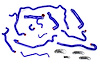 57-1552-BLUE Coolant Hose Kit, High-Temp 3-Ply Reinforced Silicone, Replace Rubber Radiator Heater Coolant Hoses - image 1