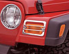 EURO HEADLIGHT COVERS STAINLESS 87-95 JEEP WRANGLER 4PC