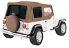 COMPLETE TOP FRAME AND HARDWARE W/TINTED WINDOWS 87-95 JEEP WRANGLER WITH SOFT UPPER DOORS SPICE DENIM - image 1