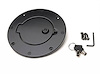 BILLET STYLE GAS COVER BLACK OFF ROAD COAT 97-06 JEEP WRANGLER LOCKING DOOR DESIGN WITH KEYS