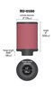 RU-0160 Round Straight Air Filter Flange Dia. (F): 1.5 in. (38 mm) - image 2