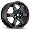 Ultra 421 X Focal Series Matte Black w/ Red Stripe FWD Wheels Size: 15" x 6.5" - image 1