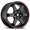 Ultra 421 X Focal Series Matte Black w/ Red Stripe FWD Wheels Size: 17" x 7.5" - image 1