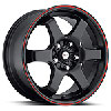 Ultra 421 X Focal Series Matte Black w/ Red Stripe FWD Wheels Size: 18" x 8.5" - image 1