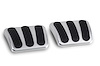 BAG-6130 Brake And Clutch Pedal Pad Set, Brushed Aluminum, Curved, w/Rubber Insert, Billet Aluminum, Pair - image 1