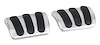 BAG-6179 Brake And Clutch Pedal Pad Set, Competitor Series, Curved, w/Rubber Insert, Billet Aluminum, Brushed Finish, Pair - image 1