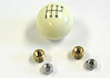 SK-6873 Manual Transmission Shifter Knob, For Lokar Shifters Only, 6 Speed, 2 in. Knob, Billet Aluminum, Ivory - image 1