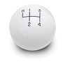 SK-6894 Manual Transmission Shifter Knob, For Lokar Shifters Only, 4 Speed, Reverse Up Left, 2 in. Knob, Billet Aluminum, White - image 1
