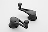 Vent Window Crank Handles with Splined Arms [Black Billet Aluminum]
