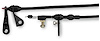 XKD-20C4HT Ford C4 Transmission Kickdown Cable Kit Black Anodized Aluminum Fittings and Ferrule - image 1