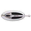 EL-502 Interior Door Handle, Front, Cast Aluminum, Ball End, w/Inserts, Chrome