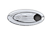 EL-504 Interior Door Handle, Front, Cast Aluminum, Ribbed Elliptical, w/Inserts, Chrome - image 1