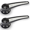PT-302 Door Handle, Front, Black Anodized w/Machined Highlights And Mesh Inserts, 1949 And Up GM/Ford
