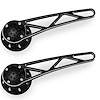 PT-402 Door Handle, Front, Black Powdercoated w/Machined Highlights, Truss Style, 1949 And Up GM/Ford