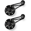 PT-404 Vent Window Crank Handle, Black Powdercoated w/Machined Highlights, Truss Style, 1949 And Up GM/Ford - image 1