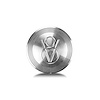 3343 Horn Button, Fits w/Mark 40 Wheel Steering, Billet Aluminum, Single Contact, Domed V-8 Logo, Machined Finish - image 1