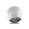 3465 Horn Button, Fits w/Banjo Wheel Steering, Billet Aluminum, Single Contact, Domed V-8 Logo, Polished - image 1