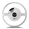 3710 Horn Button, Fits w/Mark 10 Wheel Steering, Billet Aluminum, Single Contact, Logo, Polished - image 1