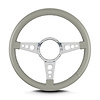 42207 Mark 4 GT Steering Wheel, Light Grey, Polished Spokes, 14 in. Standard Grip - image 1
