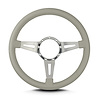 43207 Mark 4 Elegante Steering Wheel, Light Grey, Polished Spokes, 14 in. Standard Grip - image 1