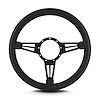 47201 Mark 4 Double Slot Steering Wheel, Black, Black Spokes, 14 in. Standard Grip - image 1