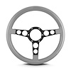 61407 Trans Am Steering Wheel, Light Grey, Black Anodized - image 1