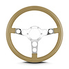 61509 Trans Am Steering Wheel, Tan, Polished Spokes, 14 in. Standard Grip - image 1
