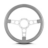 62307 Trans Am Steering Wheel, Light Grey, Clear Anodized Spokes, 14 in. Standard Grip - image 1