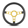 62406 Trans Am Steering Wheel, Dark Grey, Gold Anodized Spokes - image 1