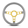 62407 Trans Am Steering Wheel, Light Grey, Gold Anodized Spokes - image 1