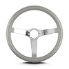 63207 Vette 3 Steering Wheel, Light Grey, Polished Spokes, 14 in. Standard Grip - image 1