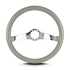 63407 Two Smooth Steering Wheel, Light Grey, Polished Spokes, 14 in. Standard Grip - image 1