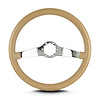 63409 Two Smooth Steering Wheel, Tan, Polished Spokes, 14 in. Standard Grip - image 1
