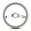 63507 SS Steering Wheel, Light Grey, Polished Spokes, 14 in. Standard Grip - image 1