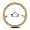 63509 SS Steering Wheel, Tan, Polished Spokes, 14 in. Standard Grip - image 1