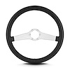 65401 Two Smooth Steering Wheel, Black, Brushed Spokes, 14 in. Standard Grip - image 1