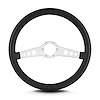 65501 SS Steering Wheel, Black, Brushed Spokes, 14 in. Standard Grip - image 1