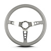 65607 Hot Rod Steering Wheel, Light Grey, Brushed Spokes, 14 in. Standard Grip - image 1