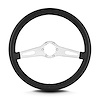 65701 Teardrop Steering Wheel, Black, 2 Brushed Spokes, 14 in. Standard Grip - image 1