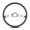 66206 Teardrop Steering Wheel, Dark Grey, 2 Polished Spokes, 15 in. Thin Grip - image 1
