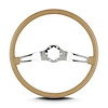 66209 Teardrop Steering Wheel, Tan, 2 Polished Spokes, 15 in. Thin Grip - image 1