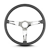 66306 Teardrop Steering Wheel, Dark Grey, 3 Polished Spokes, 15 in. Thin Grip - image 1