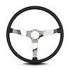 66401 Vette 3 Steering Wheel, Black, Polished Spokes, 15 in. Thin Grip - image 1