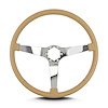 66409 Vette 3 Steering Wheel, Tan, Polished Spokes, 15 in. Thin Grip - image 1