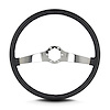 66601 Two Smooth Steering Wheel, Black, Polished Spokes, 15 in. Thin Grip - image 1