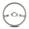 66607 Two Smooth Steering Wheel, Light Grey, Polished Spokes, 15 in. Thin Grip - image 1